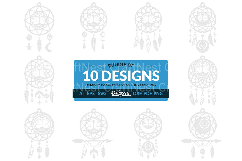 Libra Dream Catcher Laser Cut Clipart Set - CraftNest - Digital Crafting and Art