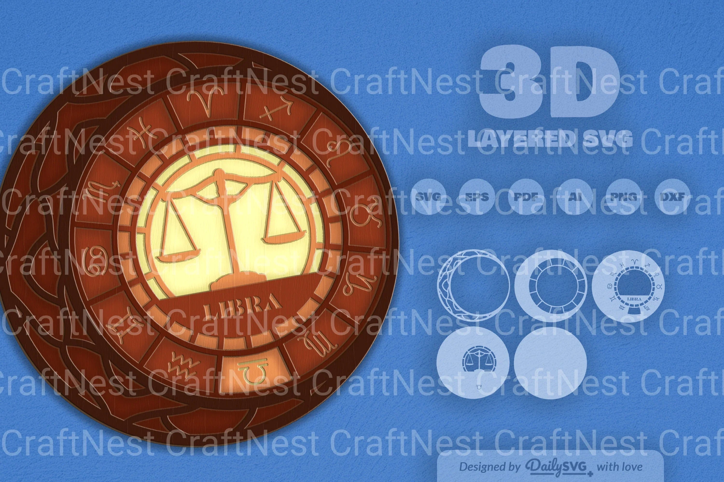 Libra Zodiac Laser Cut SVG Bundle