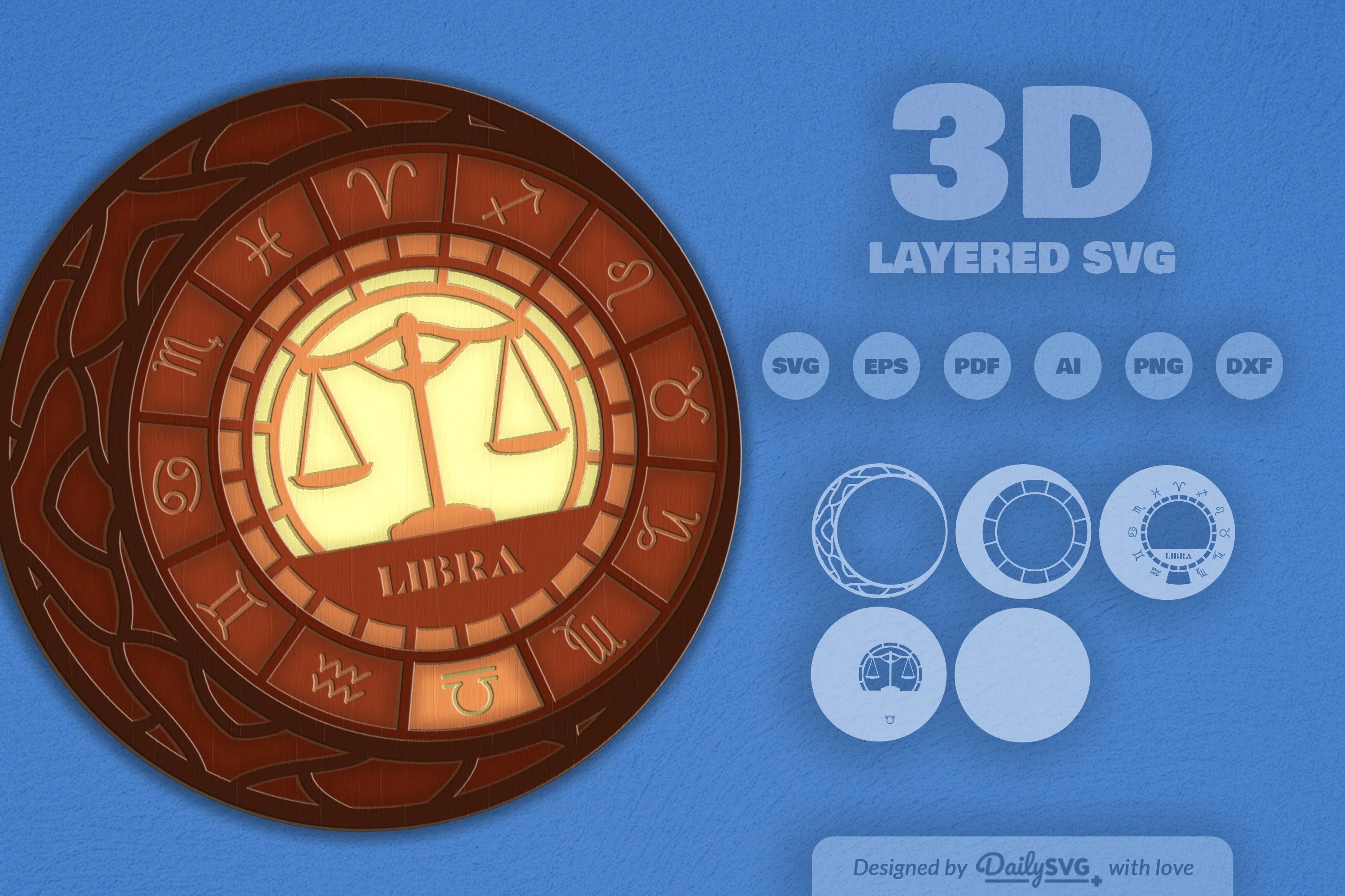 Libra Zodiac Laser Cut SVG Bundle - CraftNest - Digital Crafting and Art