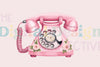 Light Pink Floral Vintage Phone Clipart Bundle