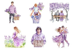 Lilac Spring Family Clipart Bundle - CraftNest - Digital Crafting and Art