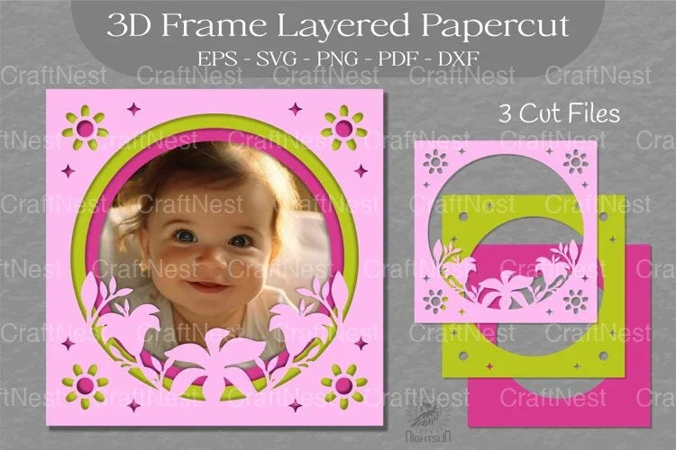 Lily Flower 3D Frame Clipart Bundle - CraftNest - Digital Crafting and Art