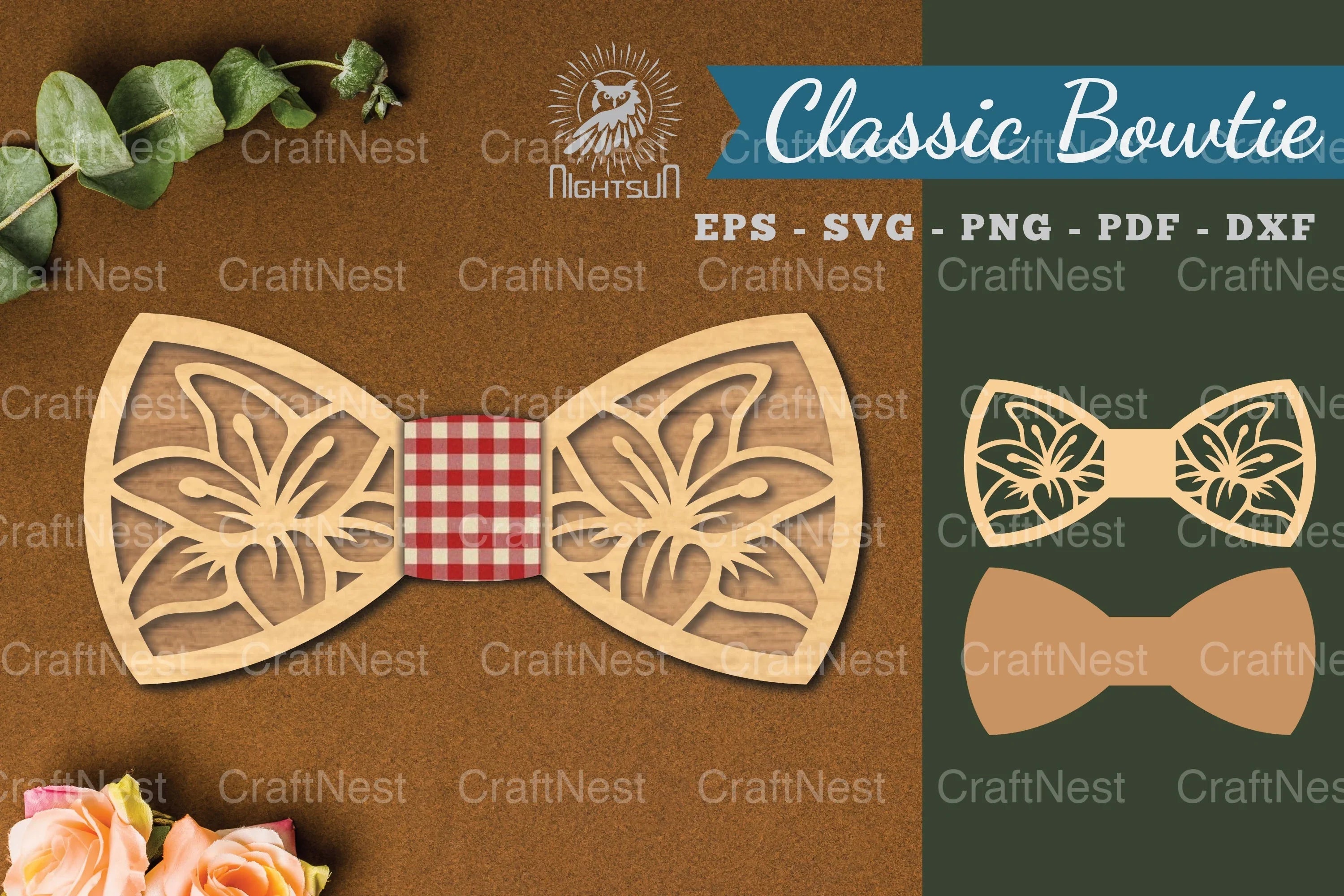 Lily Flower Laser Cut Bowtie Clipart Bundle - CraftNest - Digital Crafting and Art