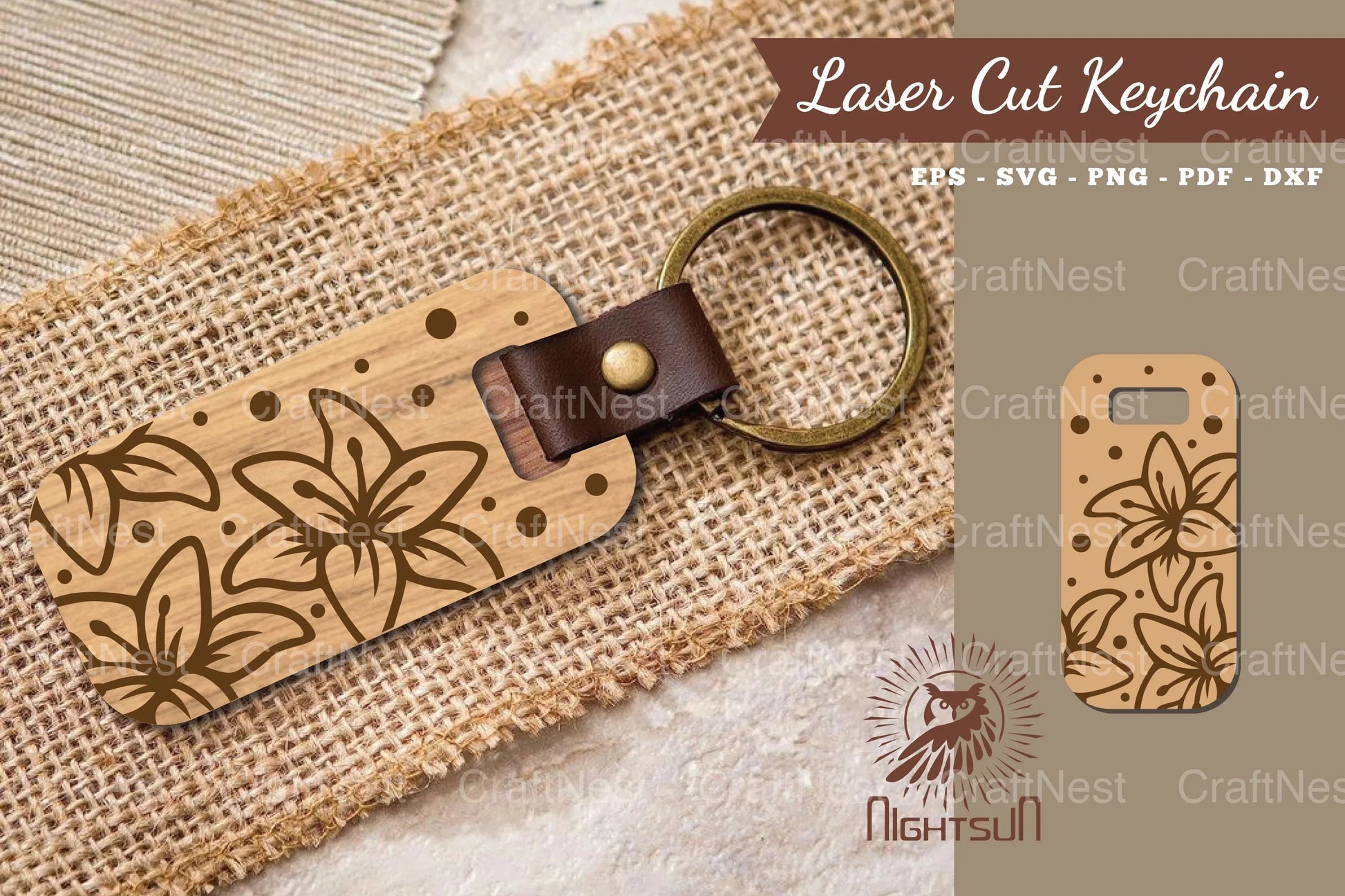 Lily Flower Laser Cut Keychain Design Bundle - CraftNest - Digital Crafting and Art