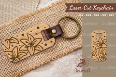 Lily Flower Laser Cut Keychain Design Bundle - CraftNest - Digital Crafting and Art