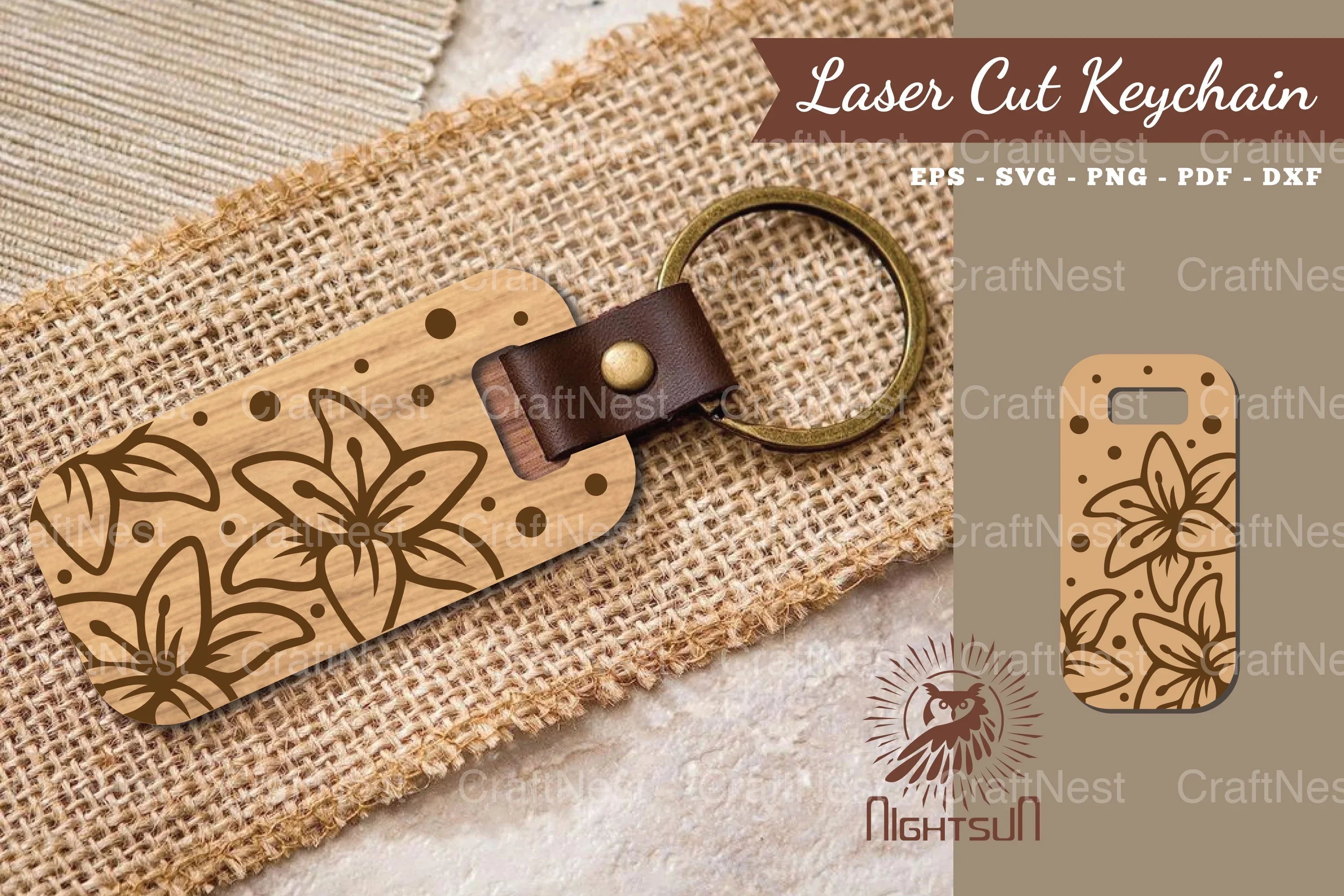 Lily Flower Laser Cut Keychain Design Bundle - CraftNest - Digital Crafting and Art