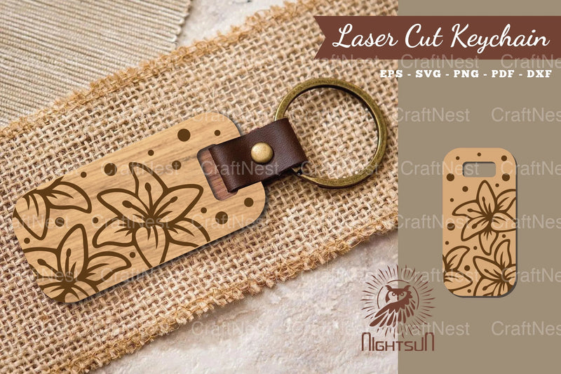 Lily Flower Laser Cut Keychain Design Bundle - CraftNest - Digital Crafting and Art