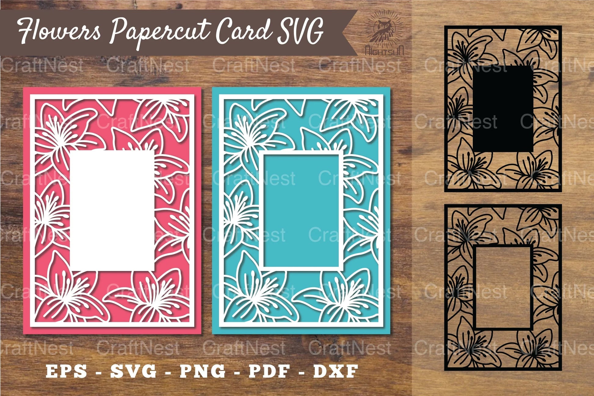 Lily Flower Papercut Card SVG Bundle - CraftNest - Digital Crafting and Art