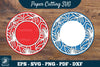 Lily Flowers Papercut Circle Clipart Bundle