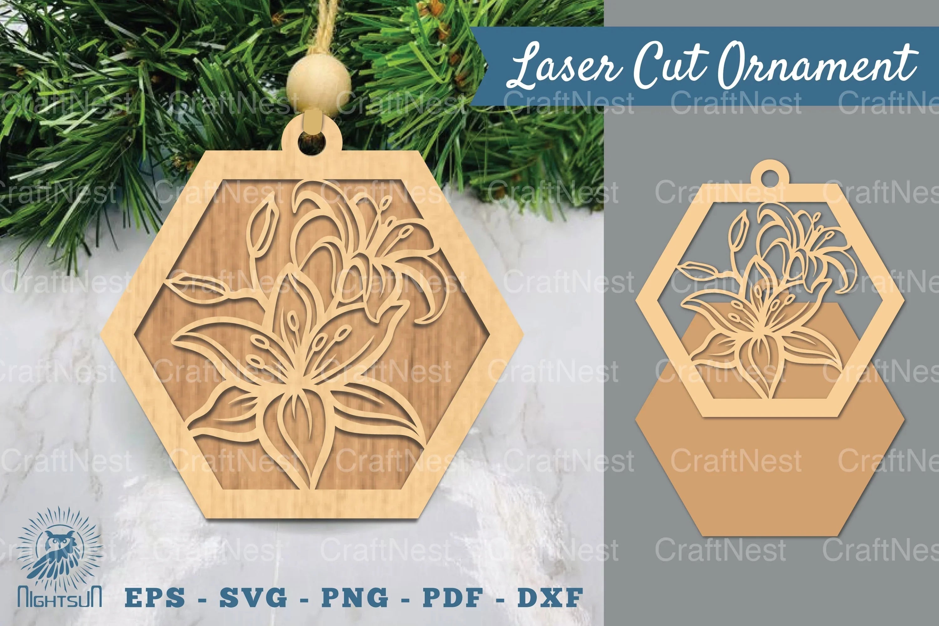 Lily Flower Laser Cut Ornament Clipart Bundle - CraftNest - Digital Crafting and Art