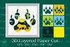 Lion Footprint 3D Layered Papercut Clipart Bundle