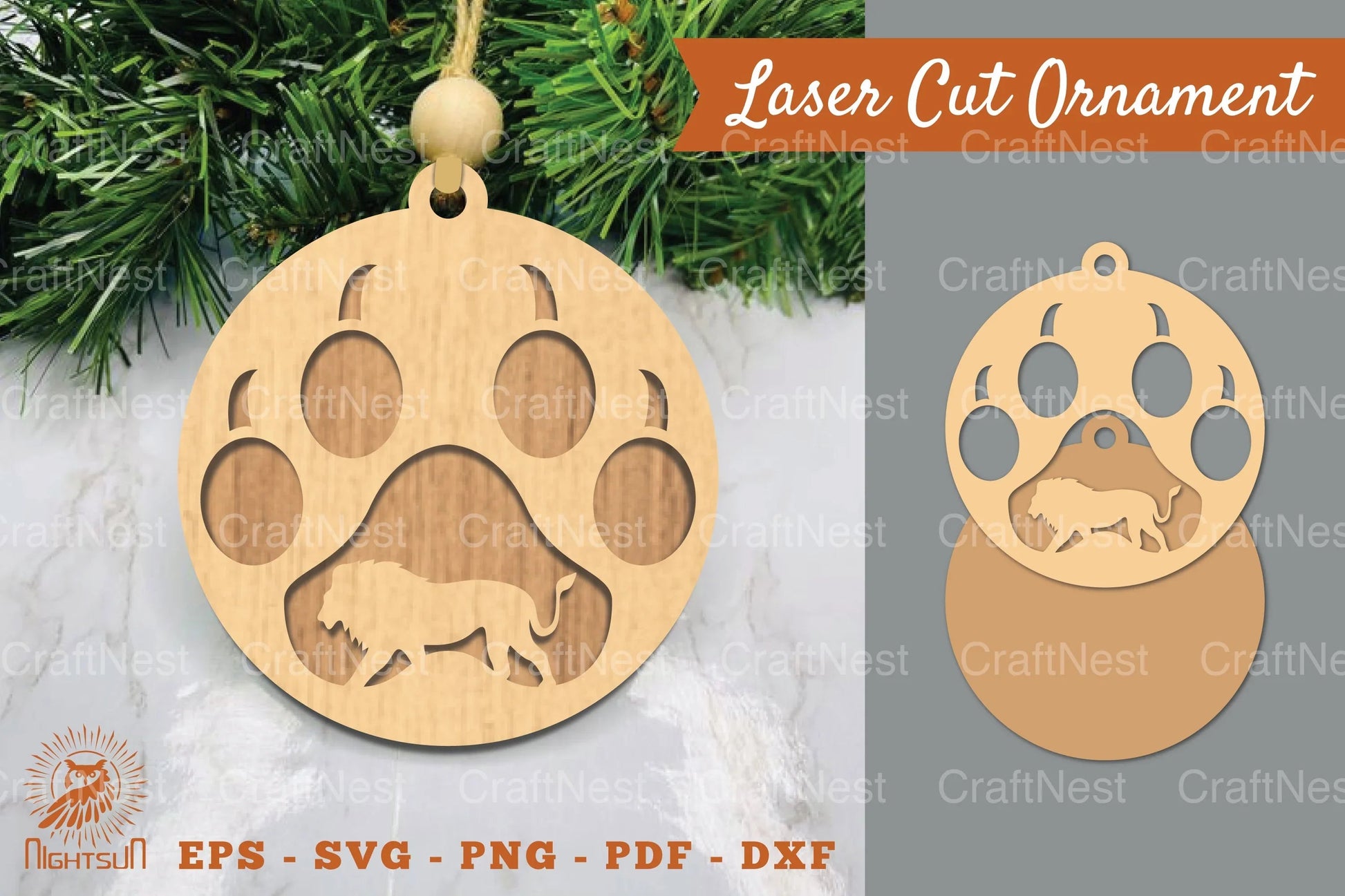 Lion Paw Laser Cut Ornament Clipart Bundle - CraftNest - Digital Crafting and Art