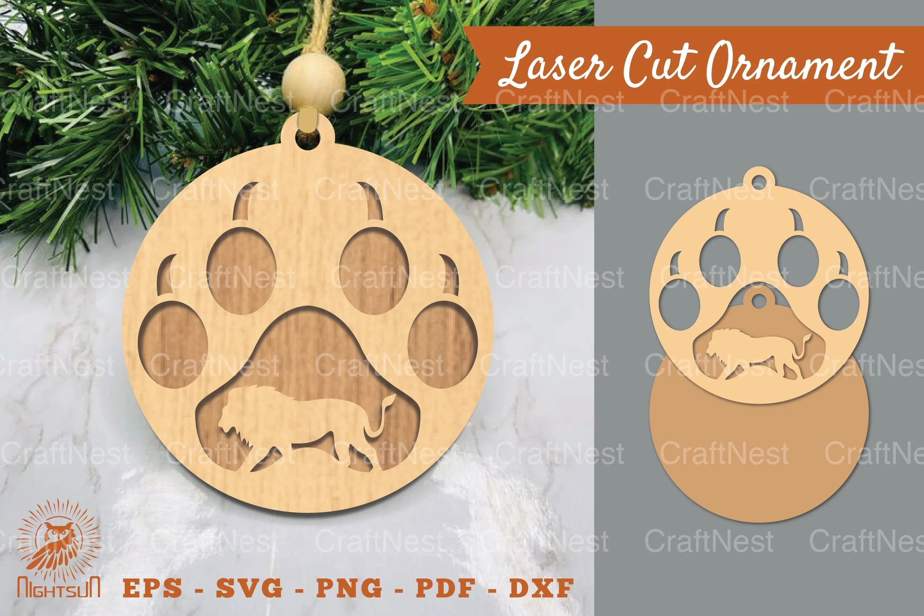 Lion Paw Laser Cut Ornament Clipart Bundle - CraftNest - Digital Crafting and Art