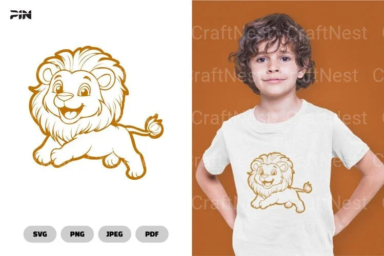 Lion Cartoon - CraftNest - Digital Crafting and Art