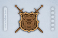 Lion Shield Laser Cut SVG Bundle - CraftNest - Digital Crafting and Art