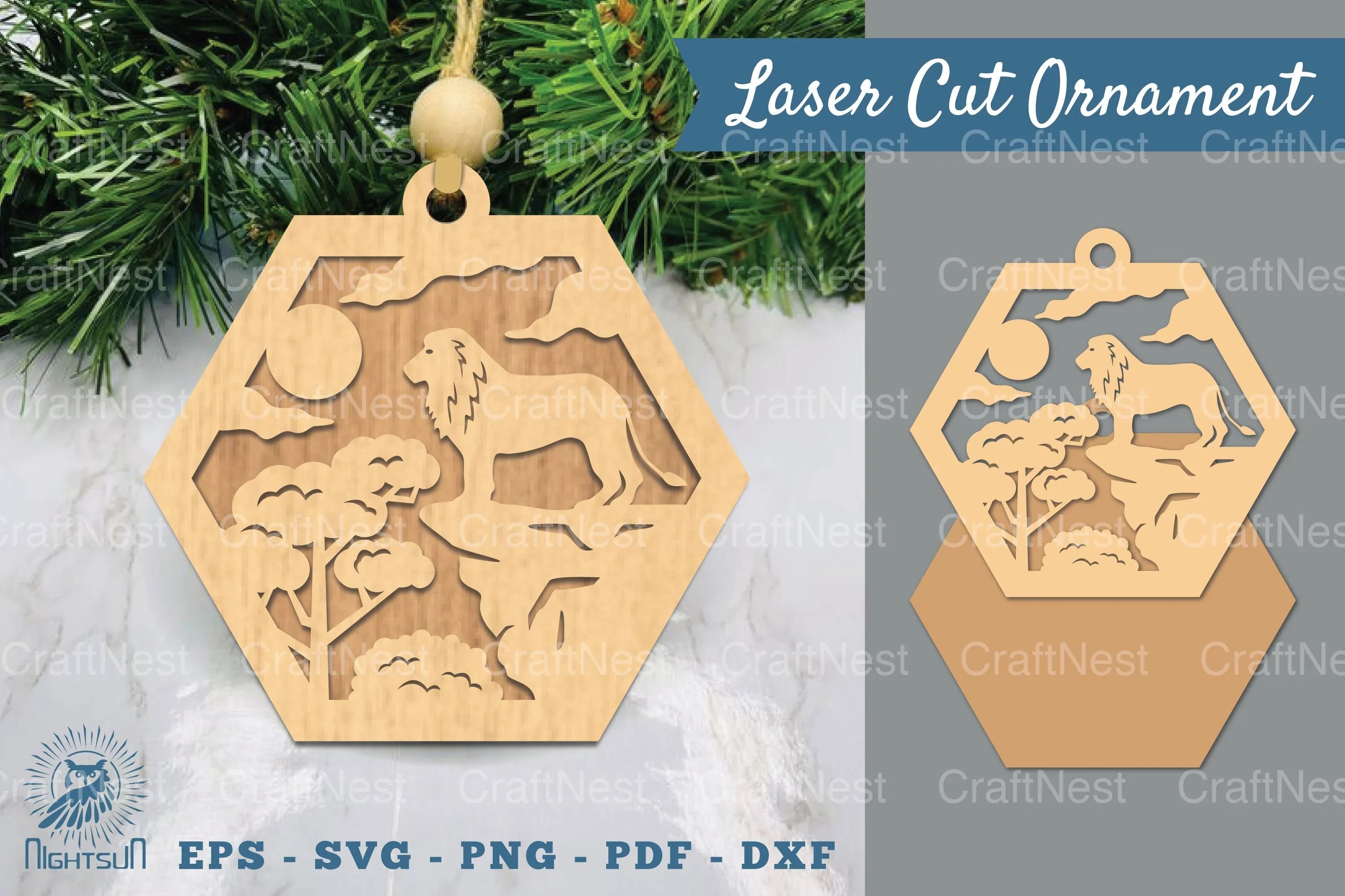 Lion in Forest Laser Cut Ornament Clipart Bundle - CraftNest - Digital Crafting and Art
