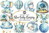 Little Prince Blue Baby Nursery Clipart Bundle