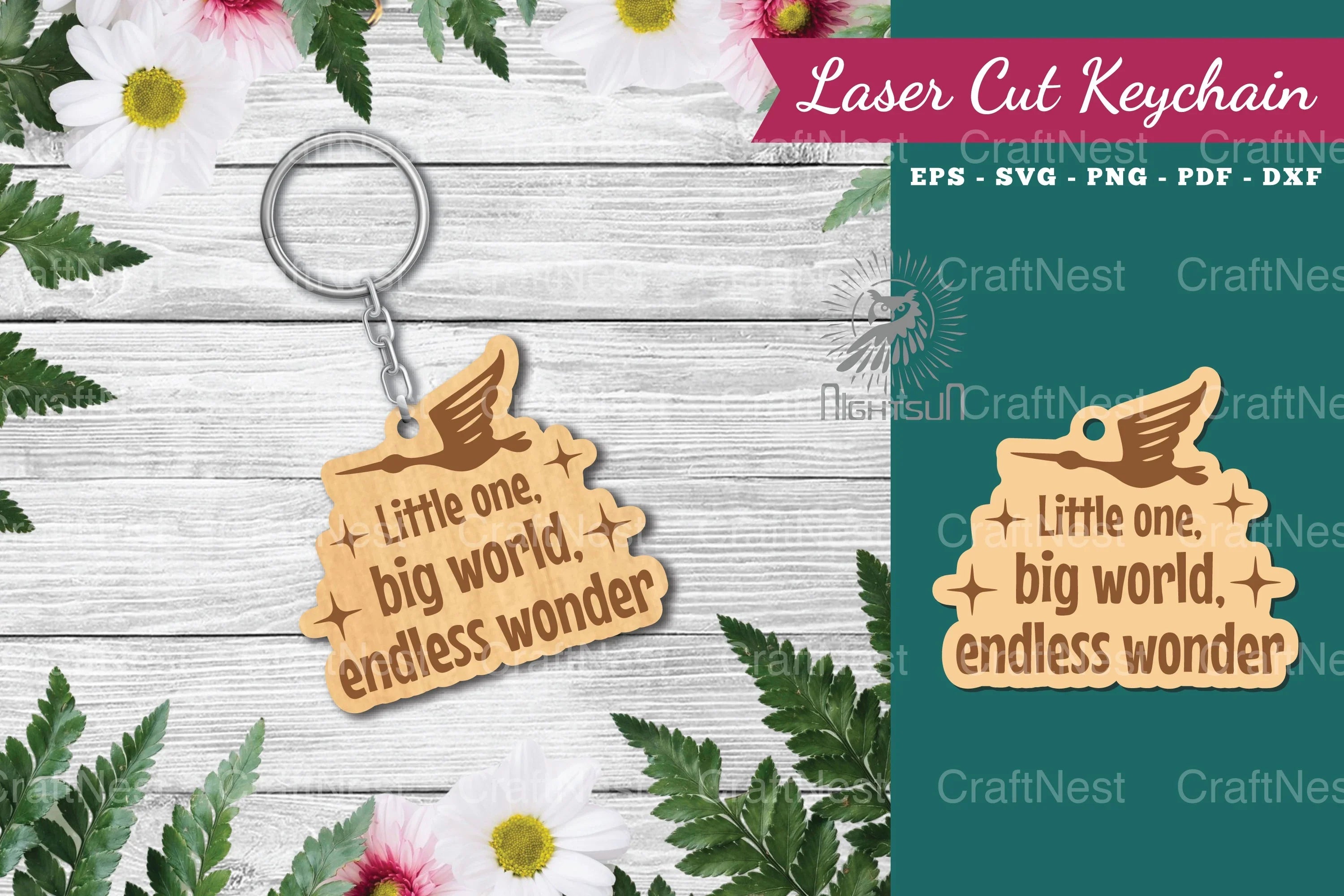 Little One Big World Endless Wonder Keychain Design - CraftNest - Digital Crafting and Art