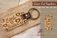 Little Sister Laser Cut Keychain Design - CraftNest - Digital Crafting and Art