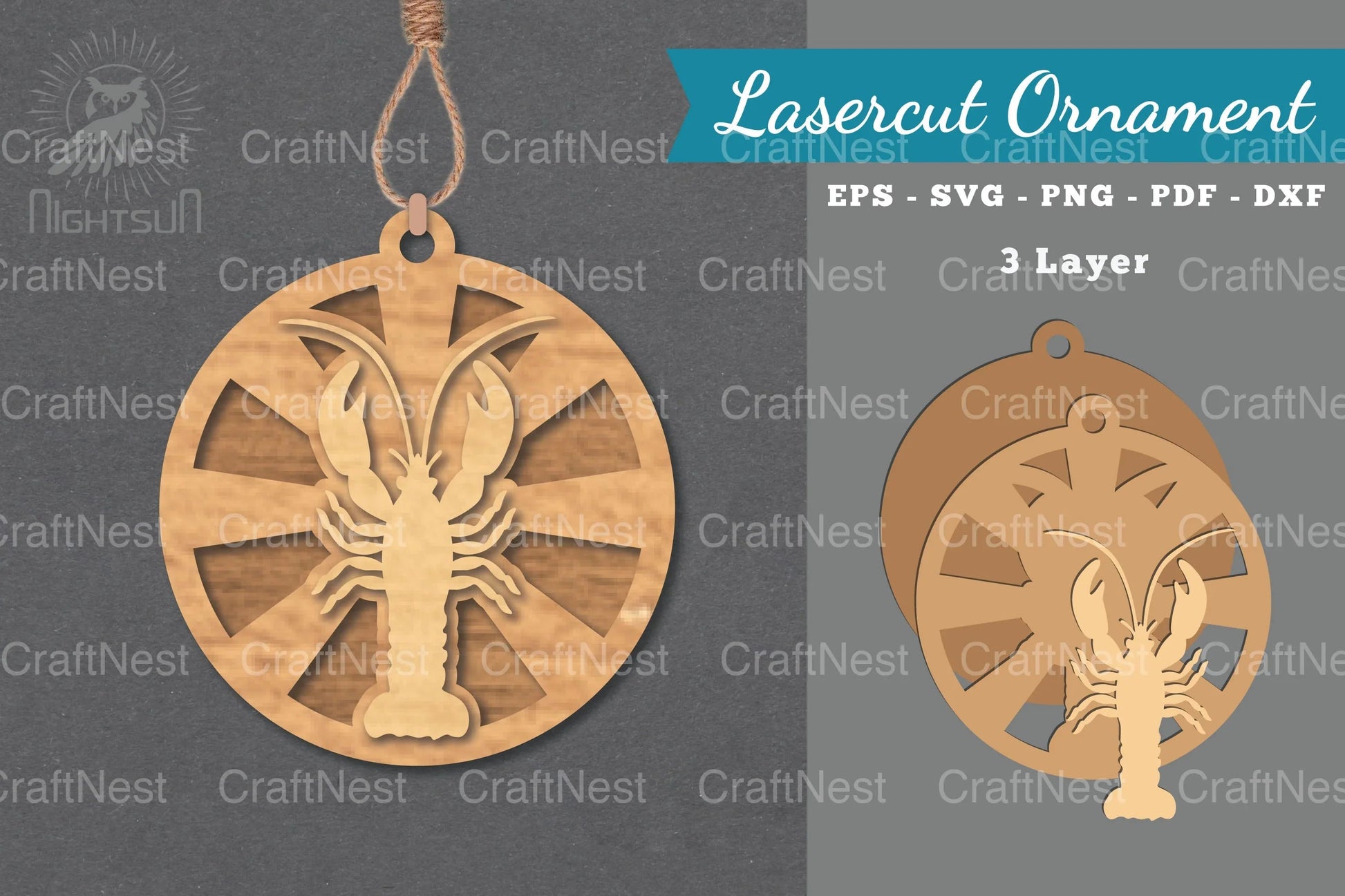 Lobster Laser Cut Ornament Clipart Bundle - CraftNest - Digital Crafting and Art