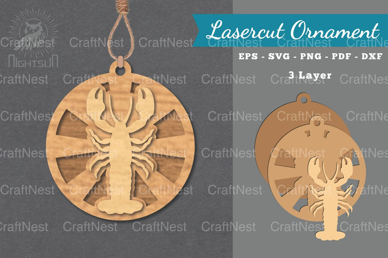 Lobster Laser Cut Ornament SVG Bundle - CraftNest - Digital Crafting and Art