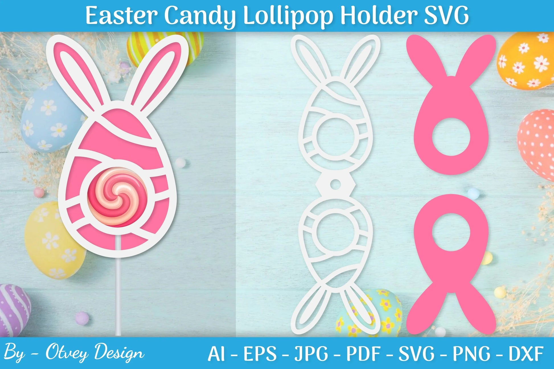 Lollipop Holder Easter Egg SVG Bundle 3 - CraftNest - Digital Crafting and Art