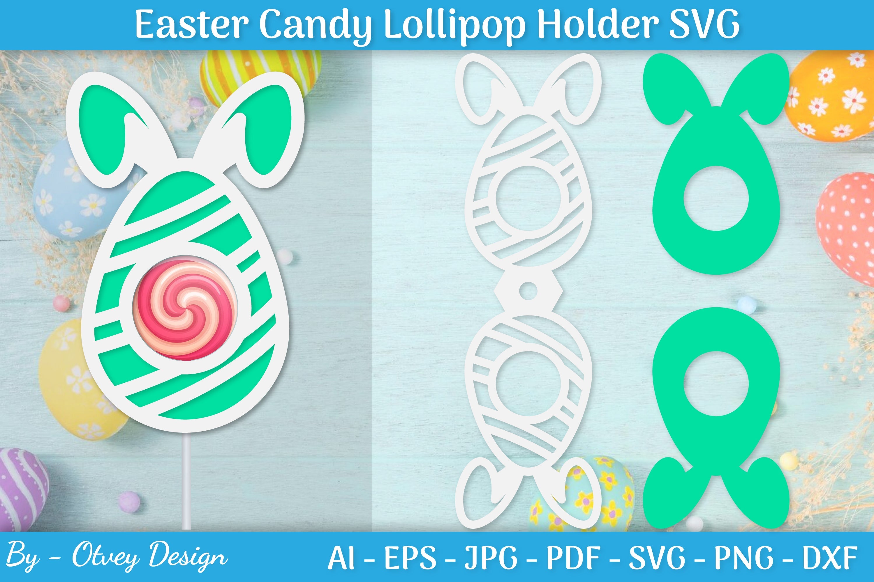 Lollipop Holder Easter Egg SVG Bundle 5 - CraftNest - Digital Crafting and Art