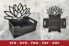 Lotus Flower Box Display Papercut Clipart Bundle - CraftNest - Digital Crafting and Art
