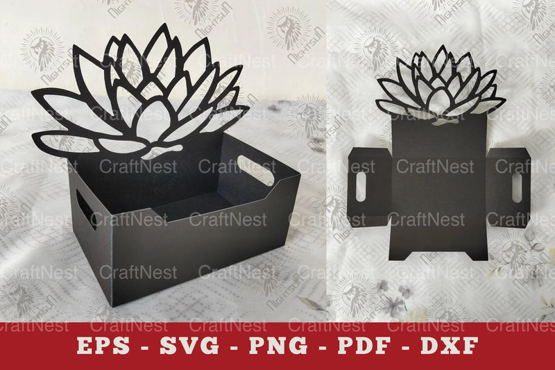 Lotus Flower Box Display Papercut Clipart Bundle - CraftNest - Digital Crafting and Art