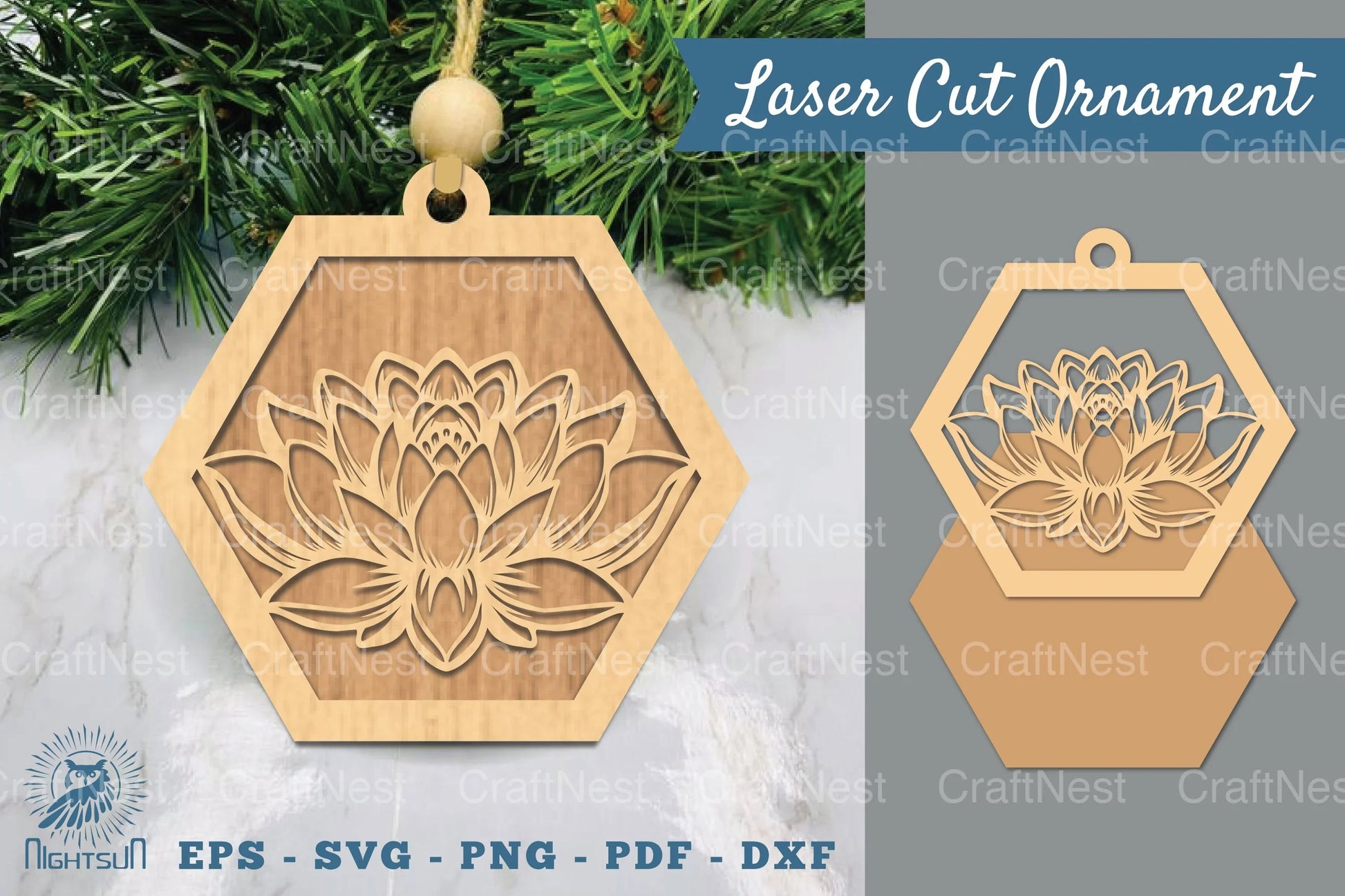Lotus Flower Laser Cut Ornament Clipart Bundle - CraftNest - Digital Crafting and Art