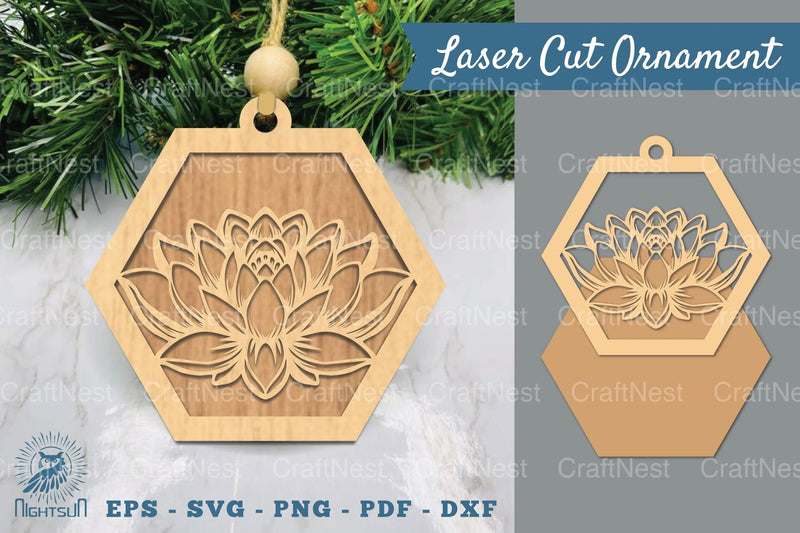 Lotus Flower Laser Cut Ornament Clipart Bundle - CraftNest - Digital Crafting and Art