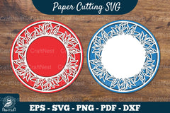 Lotus Flowers Papercut Circle Clipart Bundle - CraftNest - Digital Crafting and Art