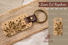 Lotus Laser Cut Keychain Design Bundle - CraftNest - Digital Crafting and Art