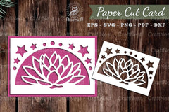 Lotus Papercut Card SVG Design Bundle - CraftNest - Digital Crafting and Art