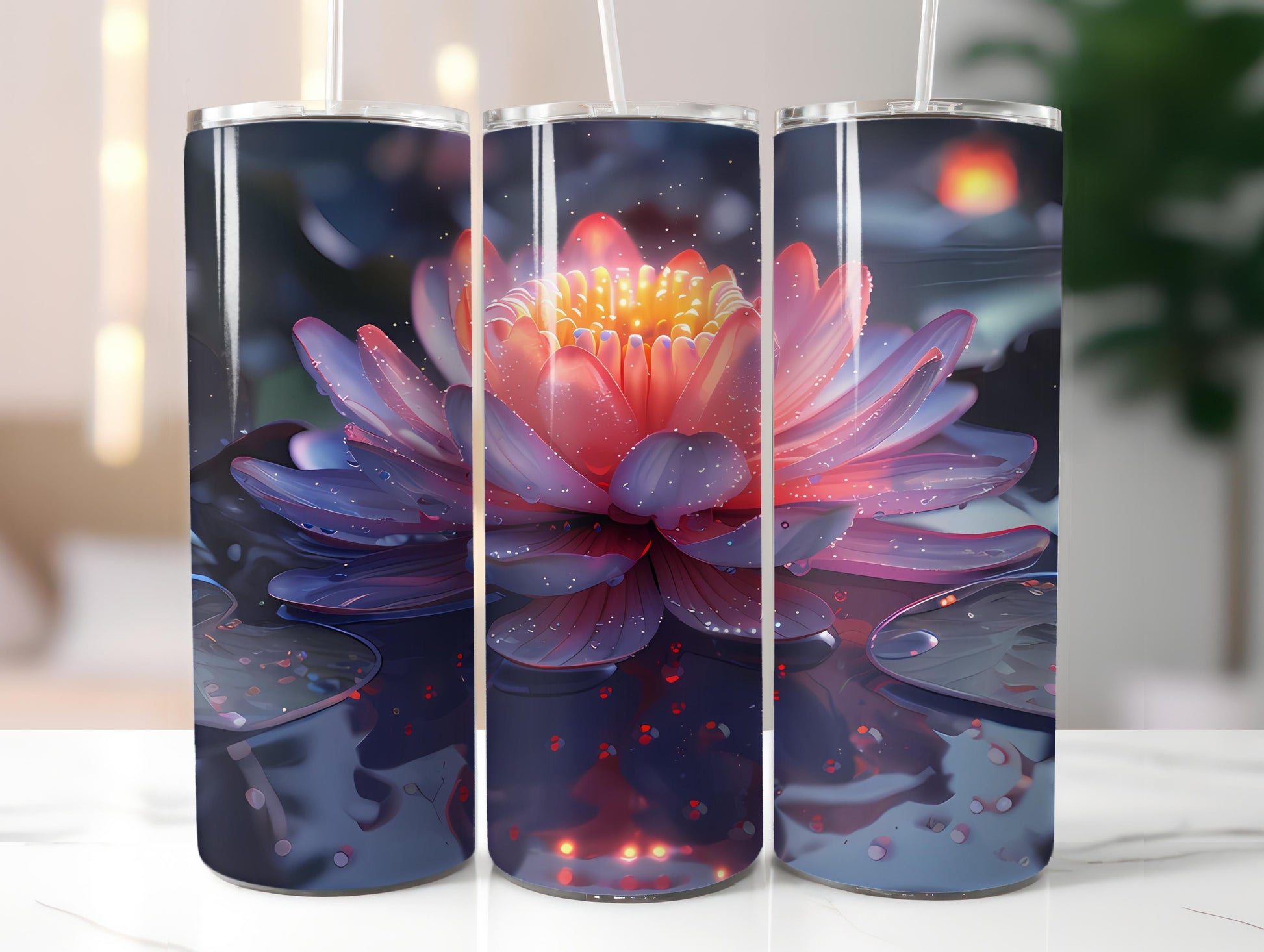 Lotus Flowers Tumbler Wrap - CraftNest - Digital Crafting and Art