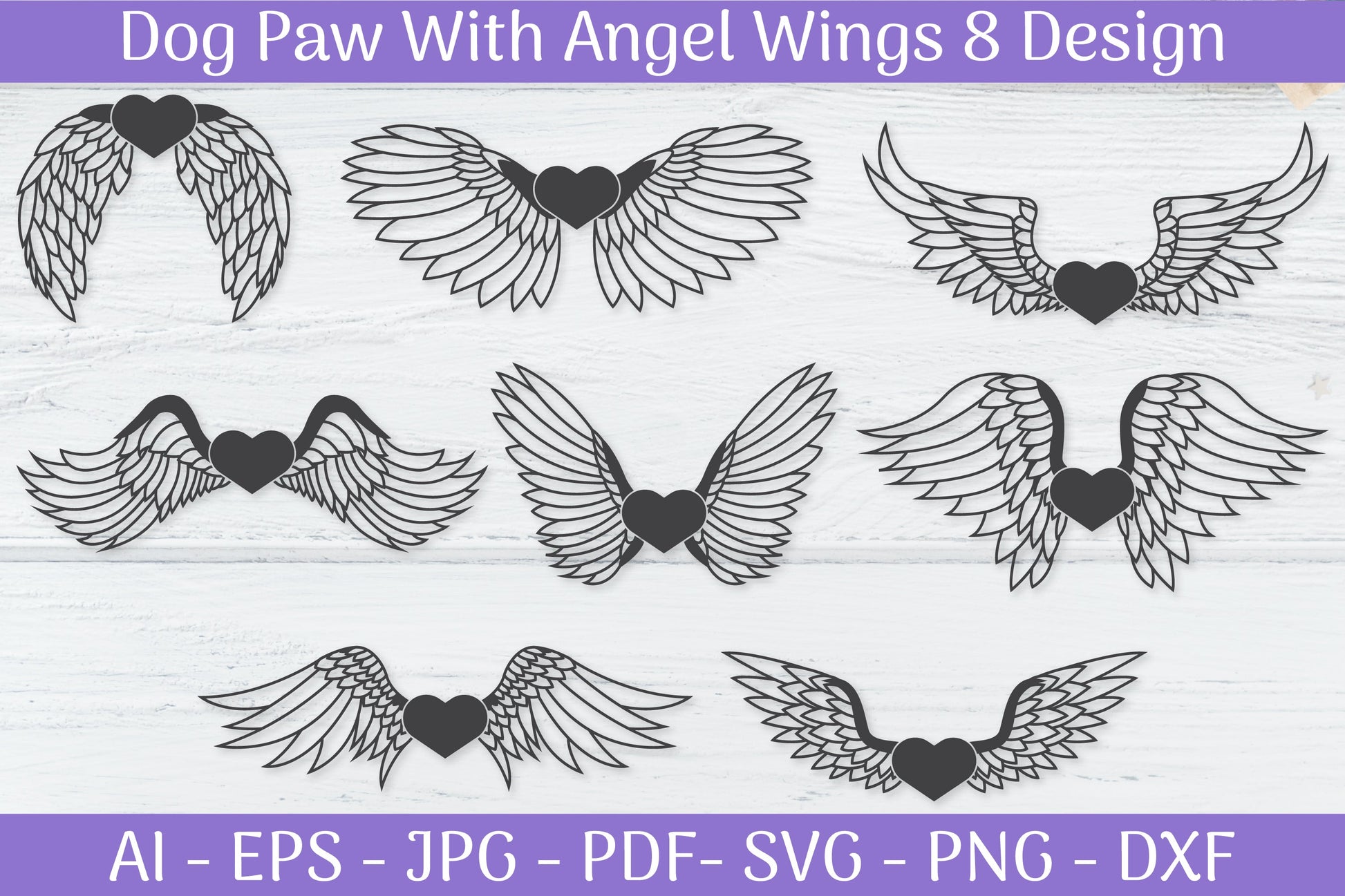 Angel Wings Love SVG Bundle - CraftNest - Digital Crafting and Art