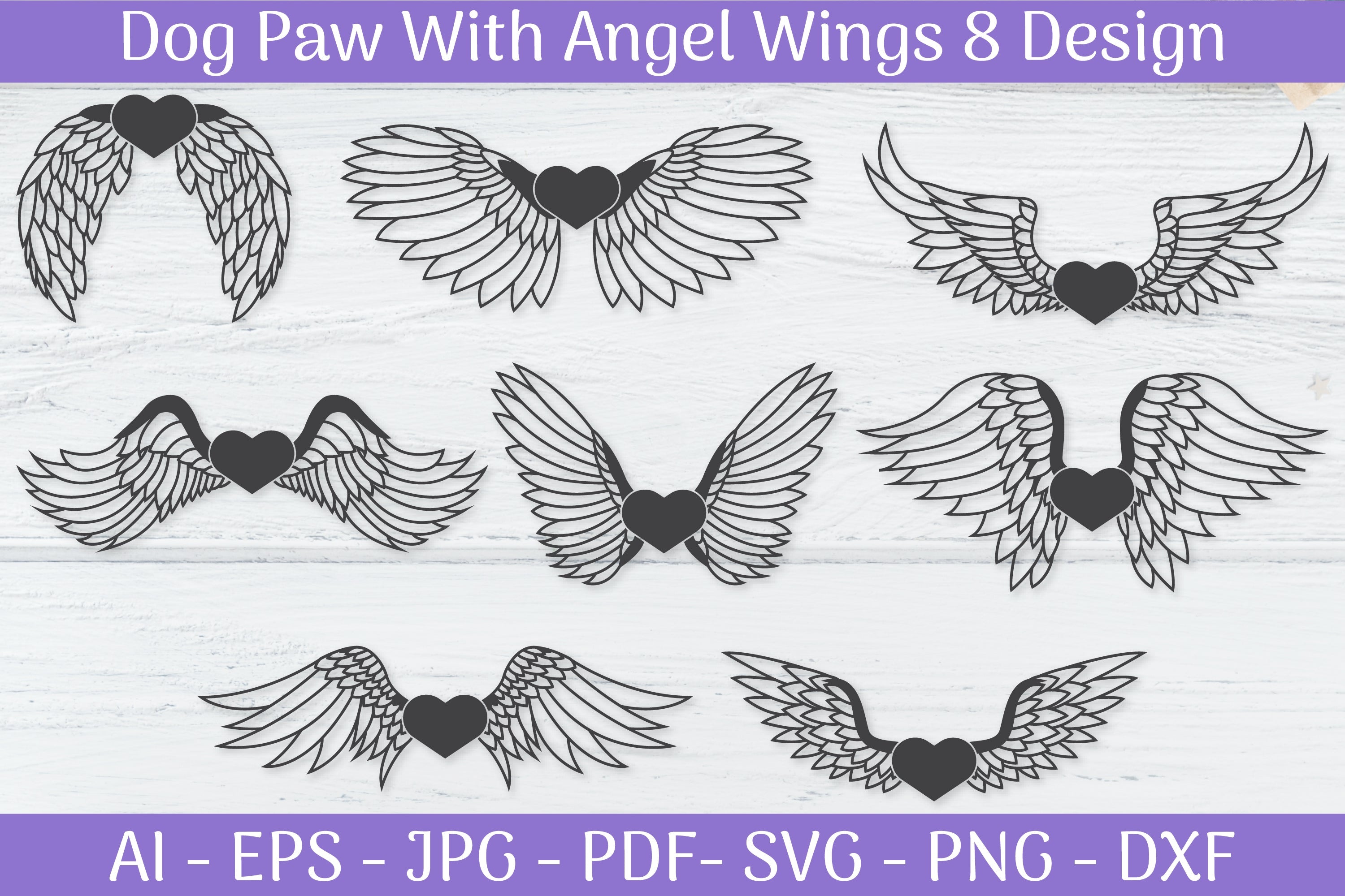 Angel Wings Love SVG Bundle - CraftNest - Digital Crafting and Art