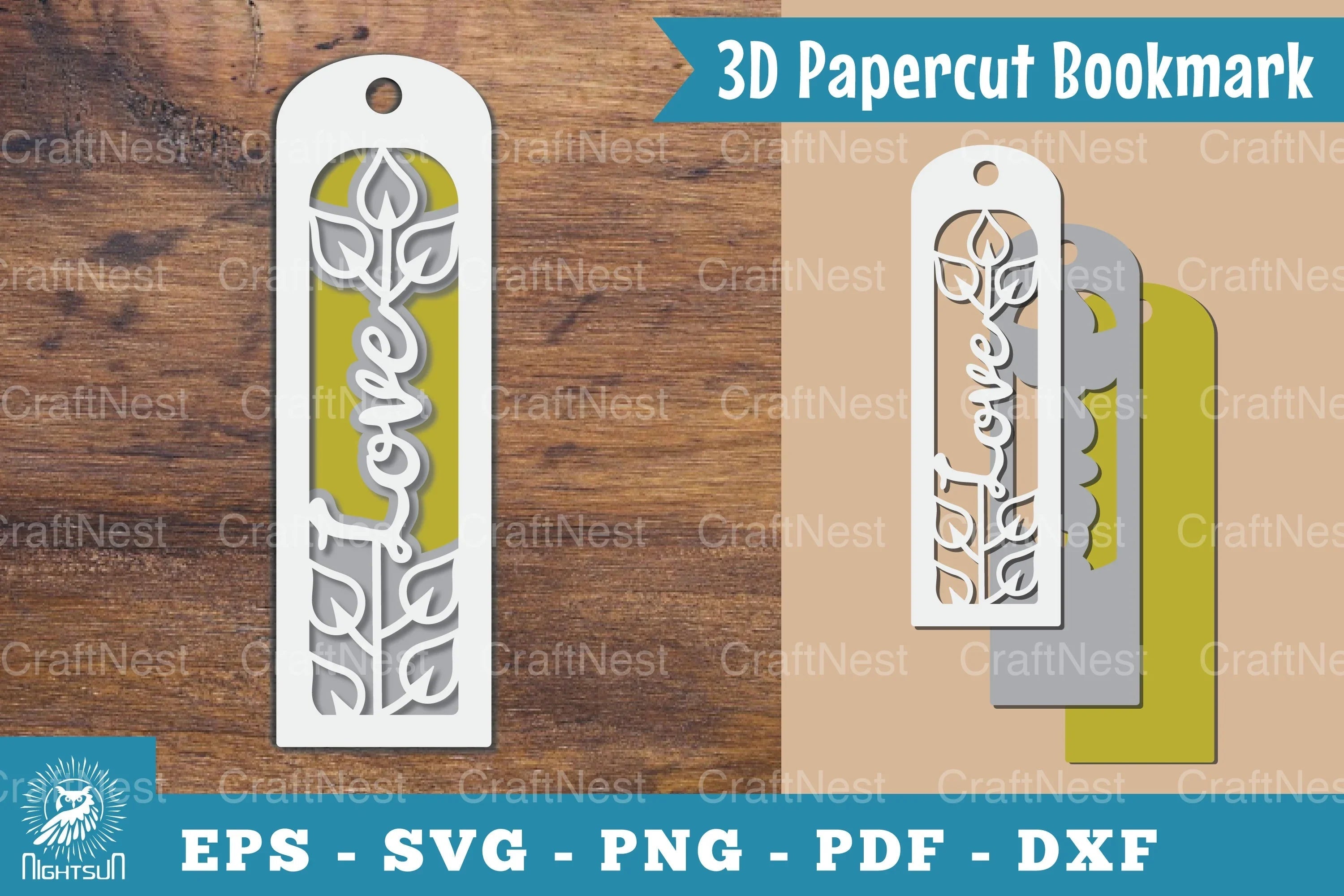 Love 3D Papercut Bookmark Clipart Bundle - CraftNest - Digital Crafting and Art