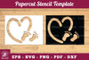 Love Baby Paper Cut Stencil Clipart Bundle