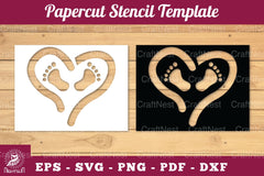 Love Baby Paper Cut Stencil Clipart Bundle - CraftNest - Digital Crafting and Art
