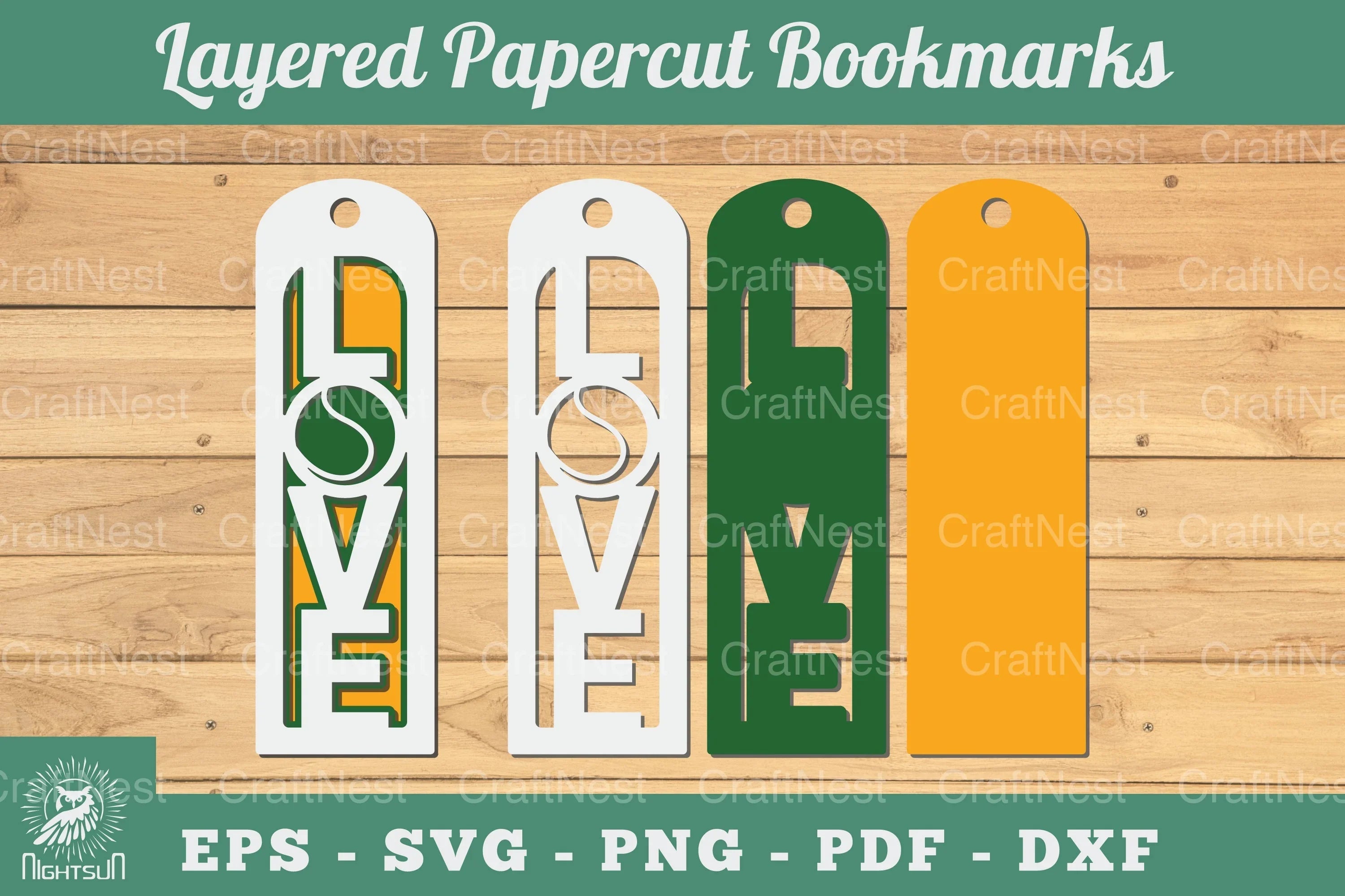Love Baseball 3D Papercut Bookmarks Bundle - CraftNest - Digital Crafting and Art