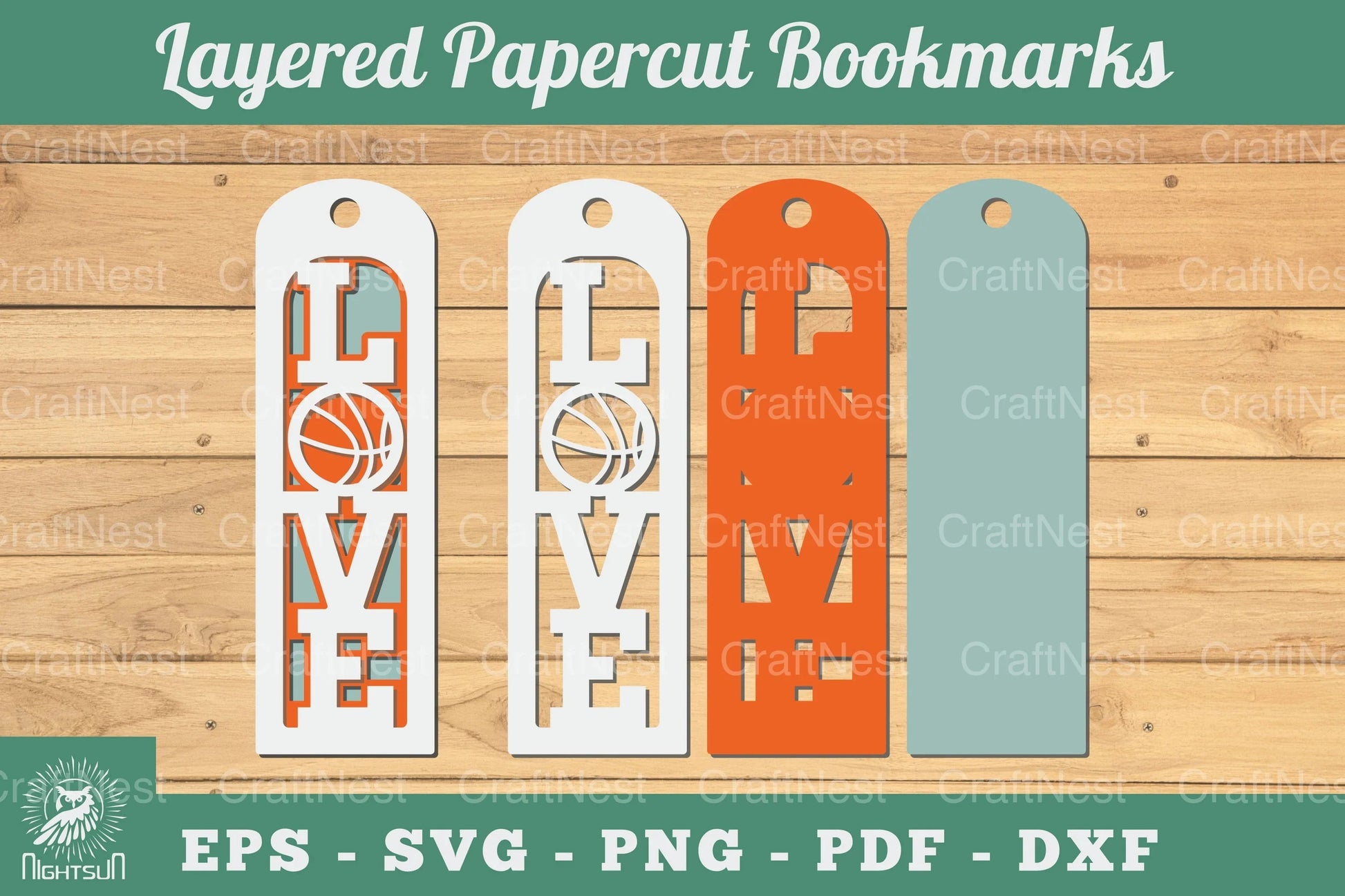 Love Basketball 3D Papercut Bookmarks Clipart Bundle - CraftNest - Digital Crafting and Art