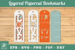 Love Basketball 3D Papercut Bookmarks Clipart Bundle - CraftNest - Digital Crafting and Art