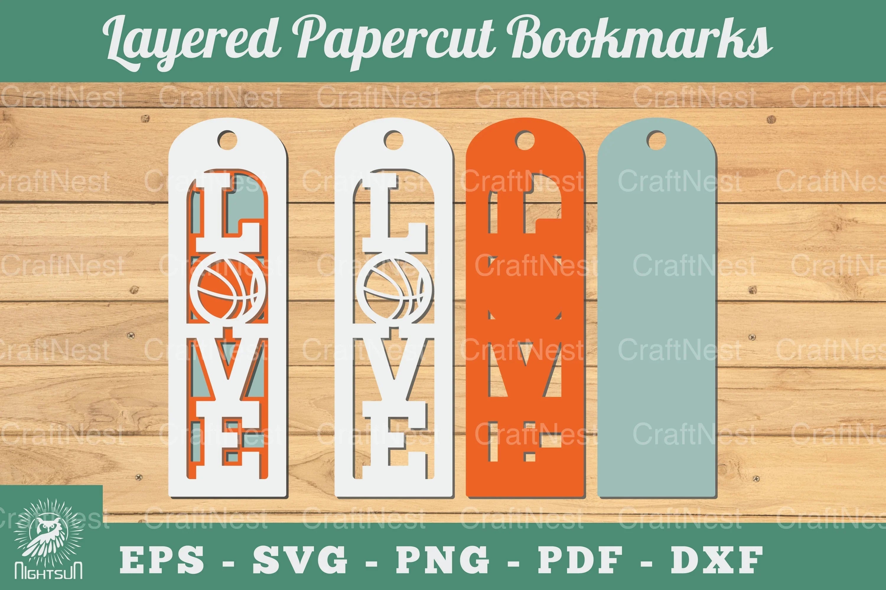 Love Basketball 3D Papercut Bookmarks Clipart Bundle - CraftNest - Digital Crafting and Art