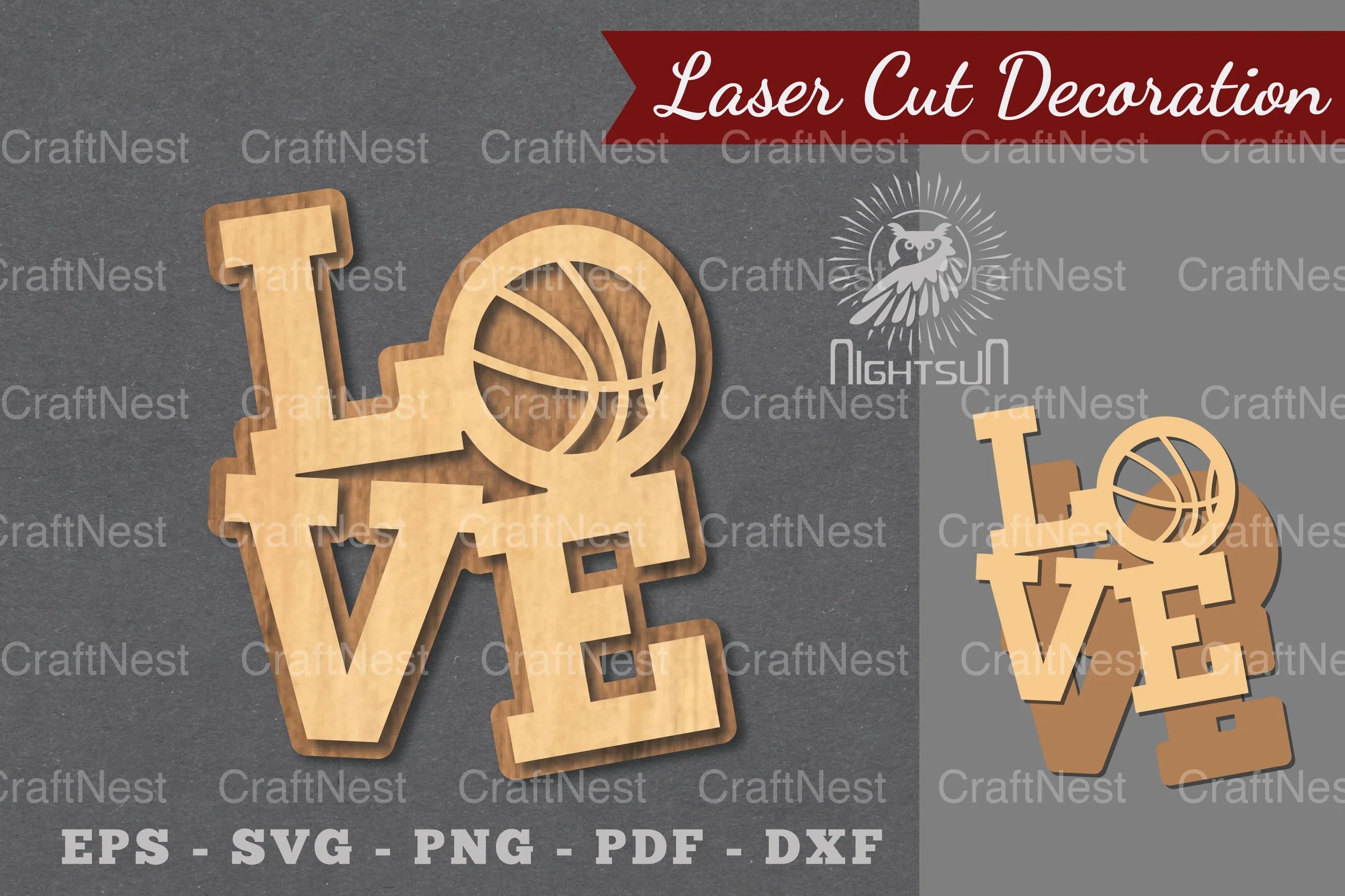 Love Basketball Laser Cut Decoration - Clipart Bundle - CraftNest - Digital Crafting and Art