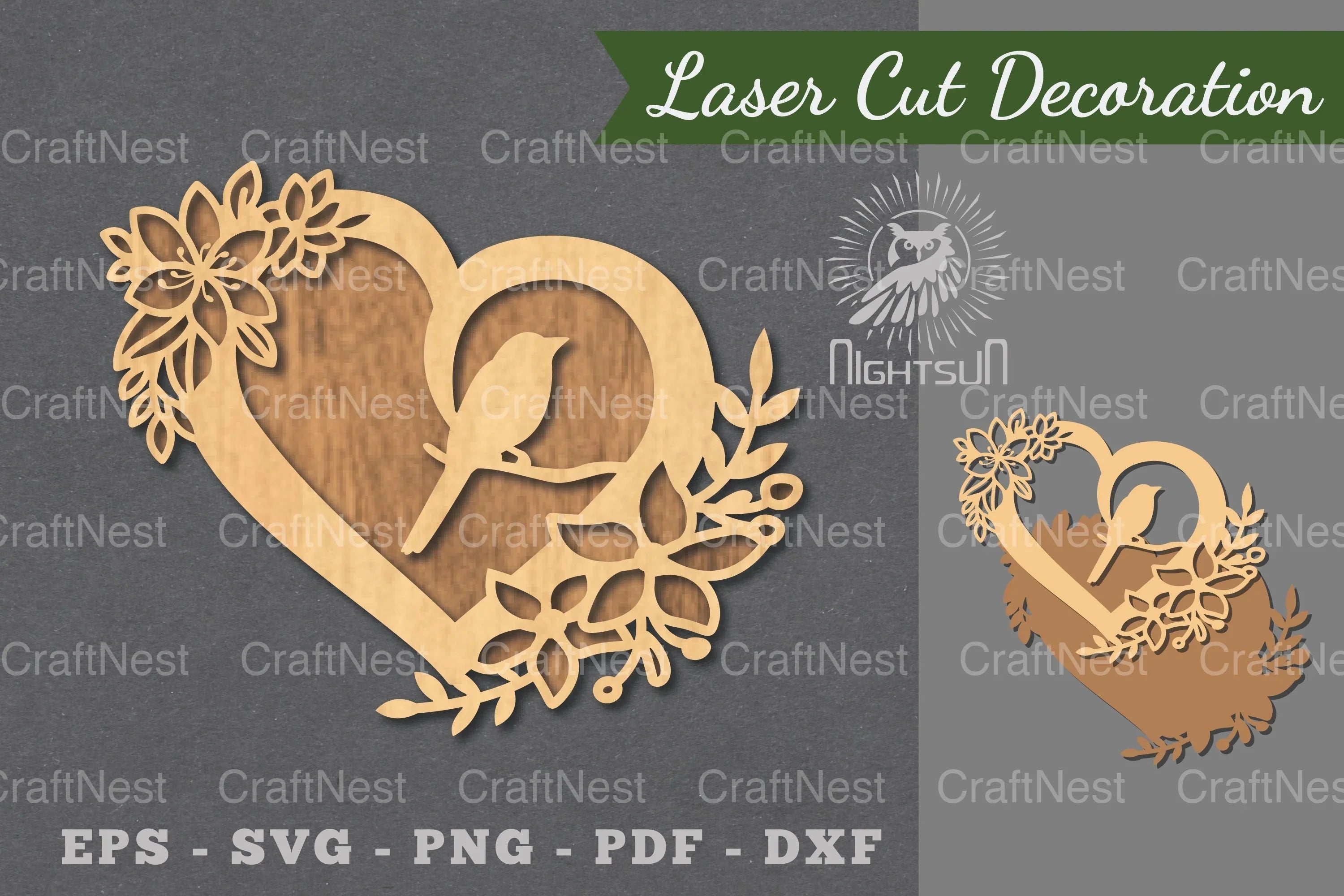 Love Bird Laser Cut Decoration Clipart Bundle - CraftNest - Digital Crafting and Art