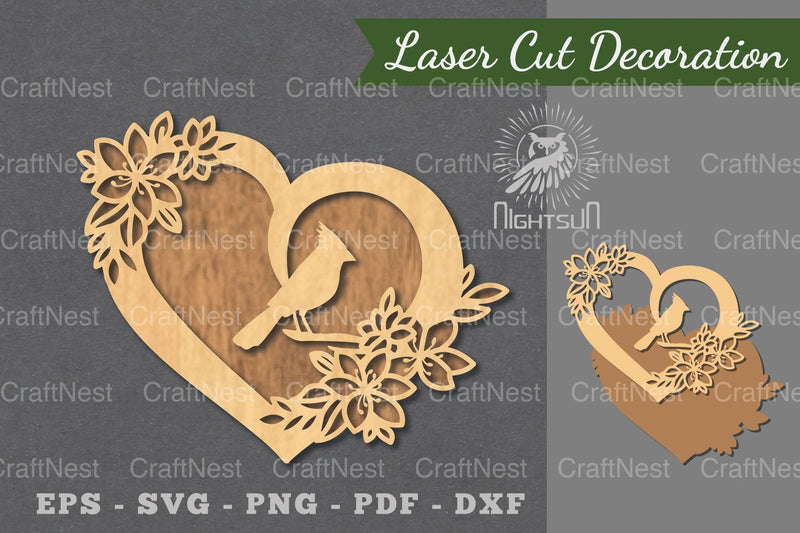Love Bird Laser Cut Decoration Clipart Bundle - CraftNest - Digital Crafting and Art