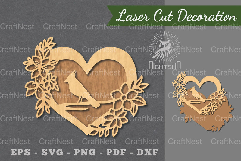 Love Bird Laser Cut Decoration Clipart Bundle - CraftNest - Digital Crafting and Art