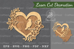 Love Bird Laser Cut Decoration Clipart Bundle - CraftNest - Digital Crafting and Art