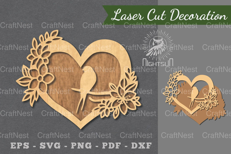 Love Bird Laser Cut Decoration Clipart Bundle - CraftNest - Digital Crafting and Art